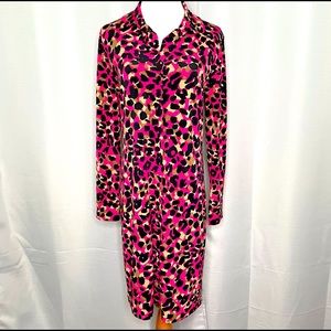 Anne Klein cheetah jersey shirt dress